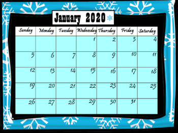 Preview of Calendar January 2020 (Interactive)