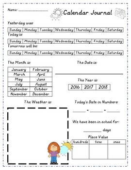 Calendar and Weather Journal Page by Beth Eisenmann | TpT