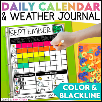 Preview of Calendar and Weather Journal (2023-2030) Kindergarten & 1st - Morning Meeting