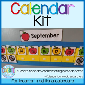 Preview of Calendar Kit:  For Traditional or Linear Calendars 12 Months