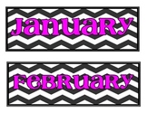 Calendar Labels- Chevron with Pink Font