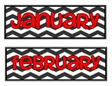 Calendar Labels- Chevron with Red Font