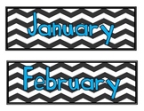 Calendar Labels- Chevron with Teal Font