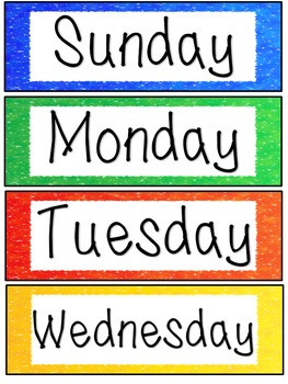 Days of the Week Labels - Sparkle by Ms Cocoa's Kinders | TPT