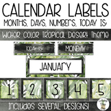 Pocket Chart Calendar Labels - Watercolor Tropical Desert Theme