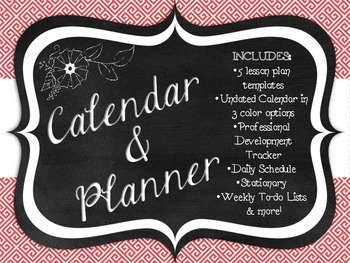 Preview of Teacher Binder Calendar & Lesson Planner Bundle {EDITABLE}