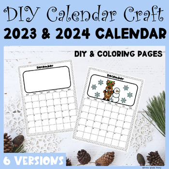 Preview of 2023 & 2024 Calendar - Make Your Own Calendar- DIY Gift **Updated**