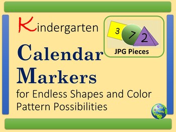 Preview of Kindergarten Calendar Markers Shapes and Colors