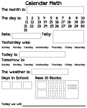 Preview of Calendar Math