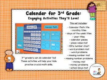 Preview of Calendar Math - 3rd Grade