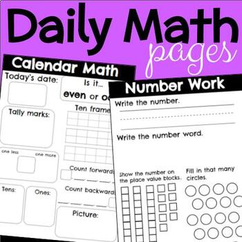 Calendar Math Worksheets by Lil' Bit Creative Teaching | TpT