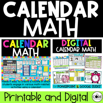 Preview of Calendar Math Bundle: Printable and Digital Calendar Math - Calendar Math Wall