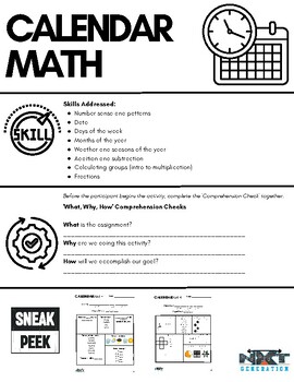 Preview of Calendar Math Digital Booklet, 25 Spiral Review Pages