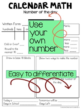 Calendar Math Google Drive AND Printables by Everyone Deserves to Learn