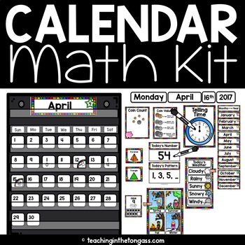 Preview of Calendar Math Pieces Circle Time Bulletin Board Bundle