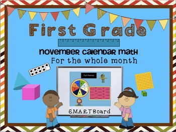 Preview of Calendar Math SMARTBoard for November Common Core - Attendance - Math - Calendar
