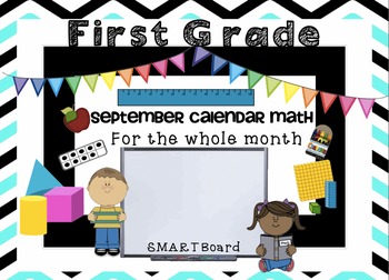 Preview of Calendar Math SMARTBoard for September Common Core-Attendance - Math - Calendar