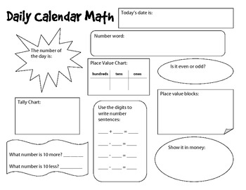 calendar math student templates and worksheets by this little reader