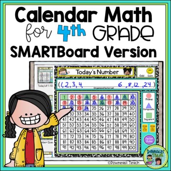 Preview of Calendar Math for 4th Grade Smart Board