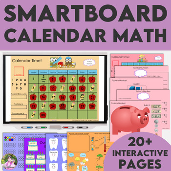 Preview of Calendar Math for Morning Meeting - Interactive Smartboard Calendar Math Routine