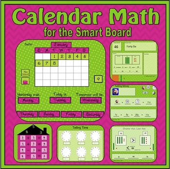 Preview of Calendar Math for SmartBoard (daily review of 16 common core skills)