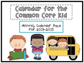 Preview of Calendar Math for the Common Core Kid