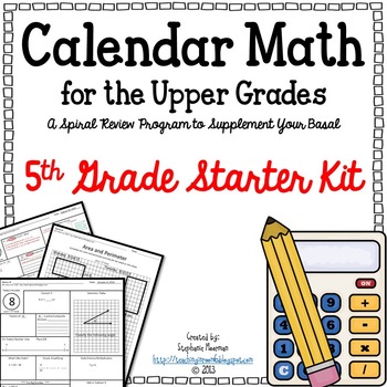 Preview of Calendar Math for the Upper Grades 5th Grade Starter Kit