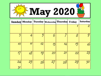 Preview of Calendar May 2020 (Interactive) Distance Learning