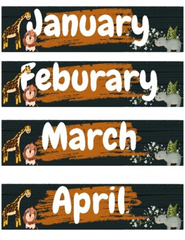 Preview of Calendar Months- Boho Theme