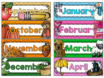 Calendar Months Labels ft. Melonheadz Clipart | TpT