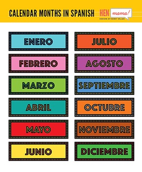 Calendar Months Clipart Spanish by HenMama Designs TpT