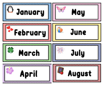 Classroom Calendar Set of Days of the Week, Months and Numbers | TpT