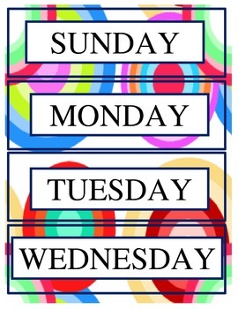 Calendar Months and Days of the Week by Ms Katiebeth | TpT