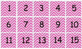 Calendar Months and Numbers in Chevron Theme in 10 colors by gateacher