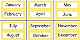 Calendar Months and Numbers in Polka Dot Theme in 11 colors