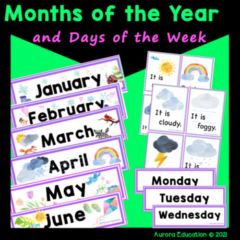 Preview of Calendar Months of the Year and Days of the Week