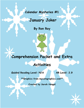 Preview of Calendar Mysteries January Joker By Ron Roy Comprehension Packet