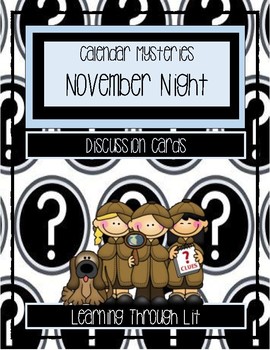 Preview of Calendar Mysteries NOVEMBER NIGHT -  Discussion Cards PRINTABLE & SHAREABLE