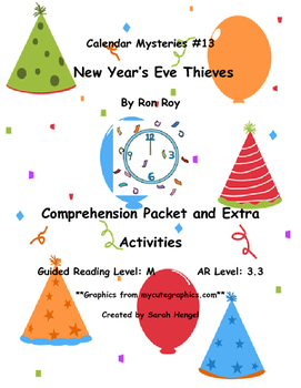 Preview of Calendar Mysteries New Year's Eve Thieves #13 By Ron Roy Comprehension Packet
