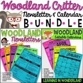 Calendar & Newsletter Template Bundle {Woodland Critters Edition}