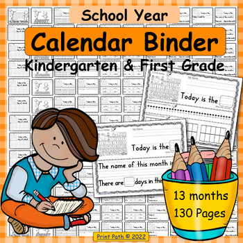 Preview of Calendar Notebook: Kindergarten & 1st Grade, 2023-2024  [FREE UPDATES]