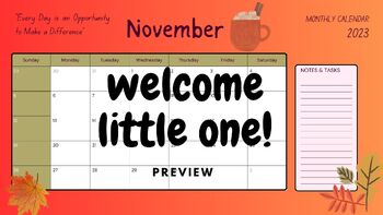 Preview of Calendar November