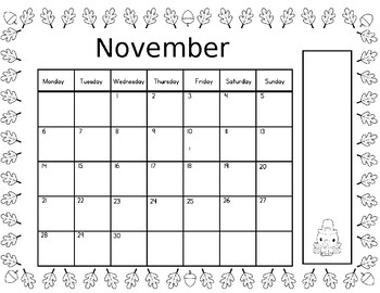 Preview of Calendar November 2023 -Free -Snack , Events, Data Tracking