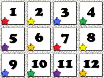 calendar number cards numbers 1 31 superstars theme