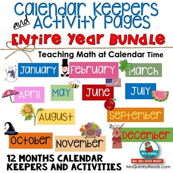 Preview of Calendar Number Cards for Entire Year | 12 month Bundle | Math Activities