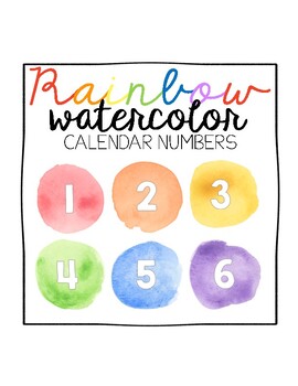 Bright and Simple Rainbow Calendar Numbers - Kinder Craze