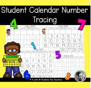 Preview of Calendar Number Tracing FREEBIE | Months of the Year | Number Writing
