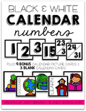 Calendar Numbers - Black and White