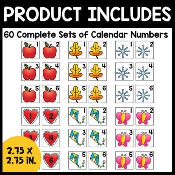 Calendar Numbers Bundle Pocket Chart Calendar Cards Bundle TpT