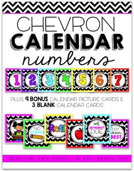 Preview of Calendar Numbers - Chevron Theme